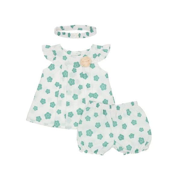 Dove Flower Puff 2pc Baby Girl 2pc Set - (White)