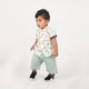 Mandarin Collar Boy Shirt - Dragons & Castles (Beige)