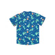 Mandarin Collar Boy Shirt - Dragons & Castles (Blue)