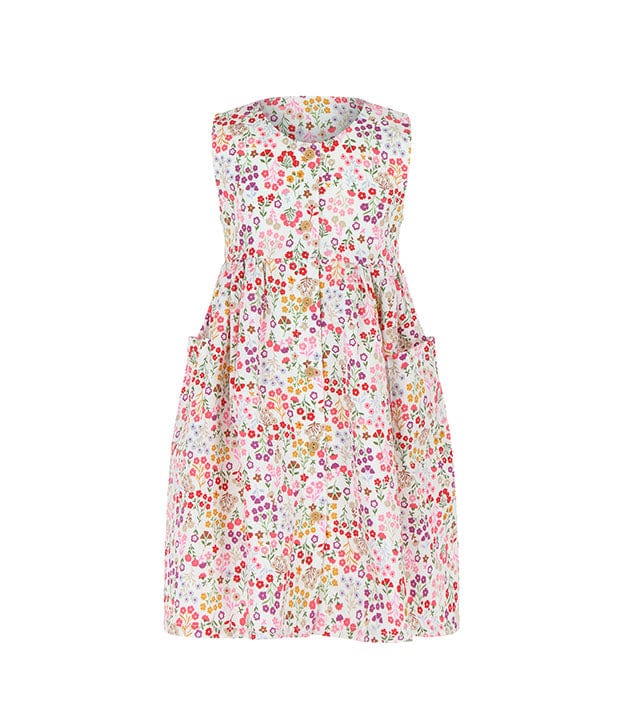Button Down Enchanted Garden Dress (White)