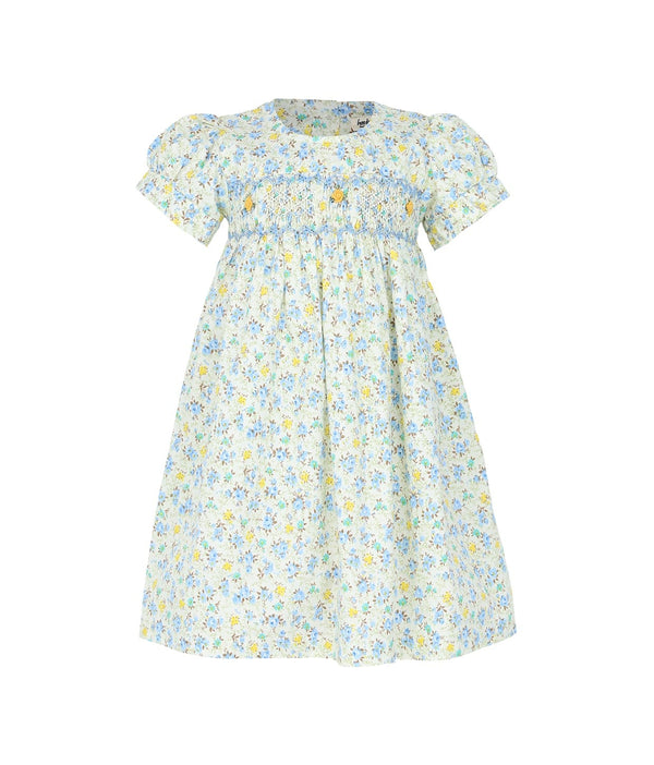 Estelle Blue Roses Baby Smocked Dress