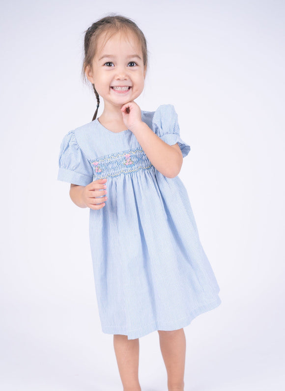 Ethel Classic Pinstripe Baby Smocked Dress