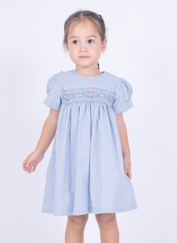 Ethel Classic Pinstripe Baby Smocked Dress
