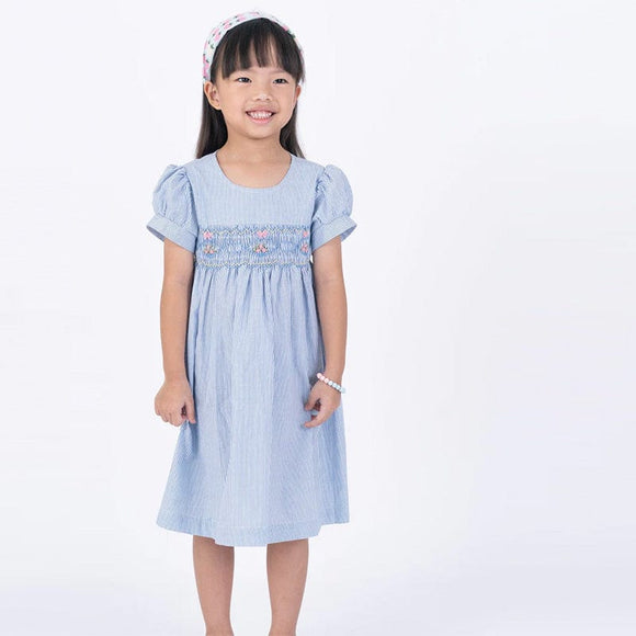 Ethel Classic Pinstripe Smocked Dress