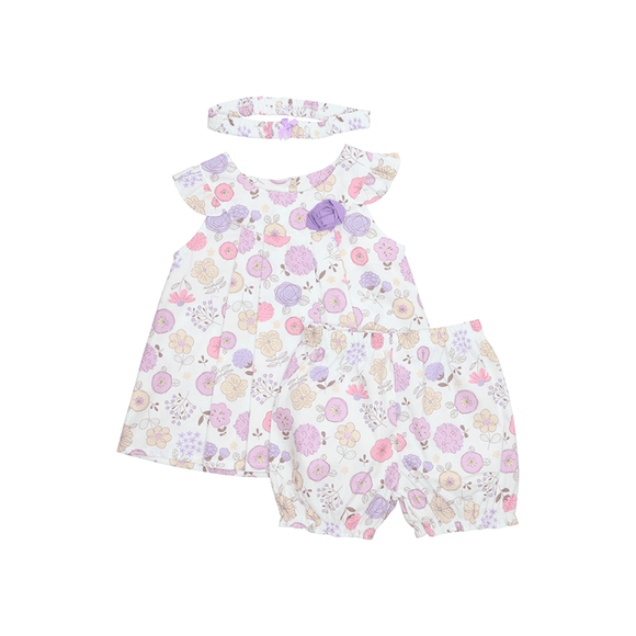 Exotic Fleurs Baby Girl 2pc Set - Lilac