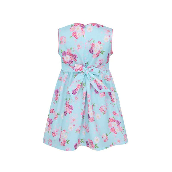 Festive Blooms CNY Baby Doll Dress - Light Blue