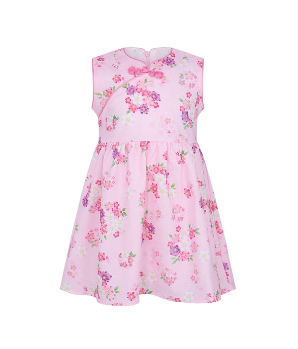 Festive Blooms CNY Baby Doll Dress - Pink