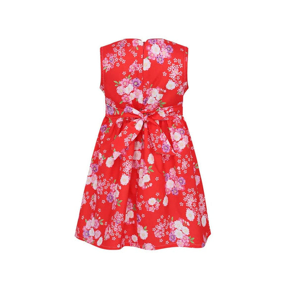 Festive Blooms CNY Baby Doll Dress - Red