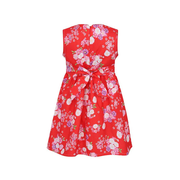 Festive Blooms CNY Baby Doll Dress - Red