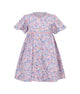 Flutter Sleeve Button Down Springtime Blooms Dress - (Lilac)