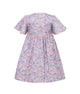 Flutter Sleeve Button Down Springtime Blooms Dress - (Lilac)