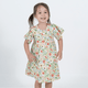 Flutter Sleeve Button Down Enchanted Blooms Dress - (Beige)