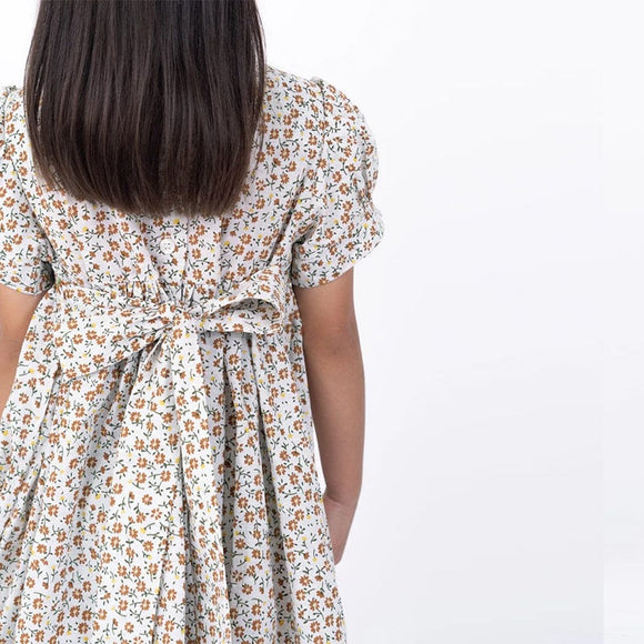 Gail Brown Flowers Smocked Dress