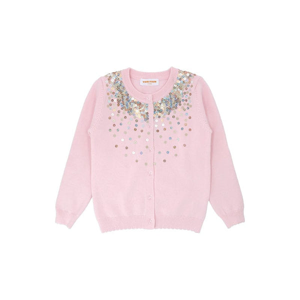 Glittering Sequins Cardigan (Pink)