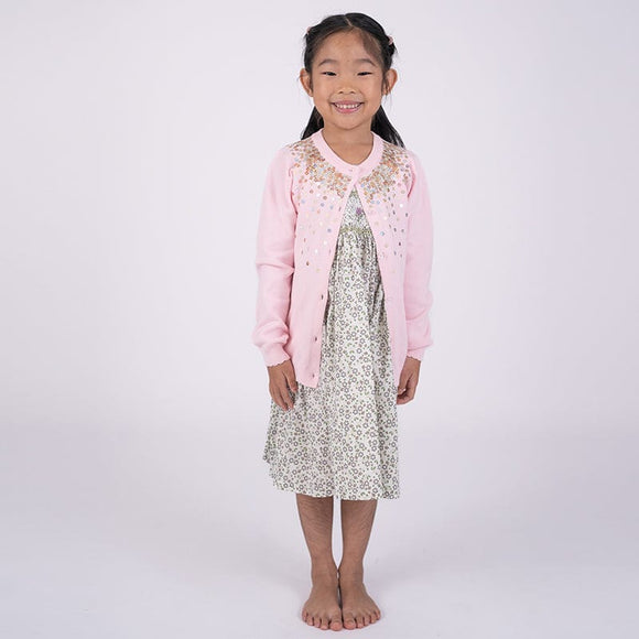 Glittering Sequins Cardigan (Pink)
