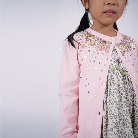 Glittering Sequins Cardigan (Pink)