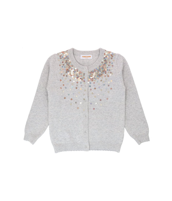 Glittering Sequins Cardigan (Grey)
