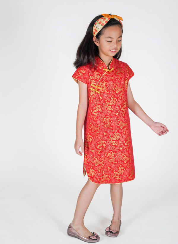 Golden Dragon Red Qipao