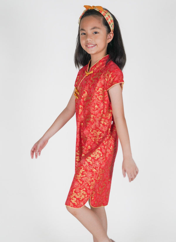 Golden Dragon Red Qipao