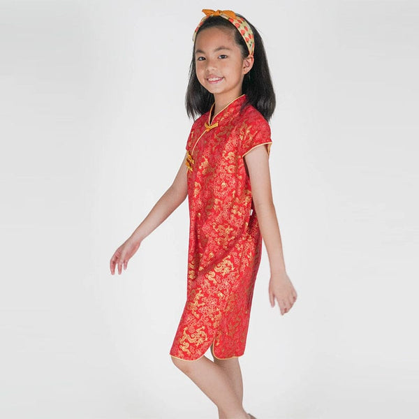 Golden Dragon Red Qipao