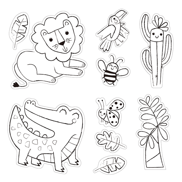 Hakuyoka Window Art Jungle Animal