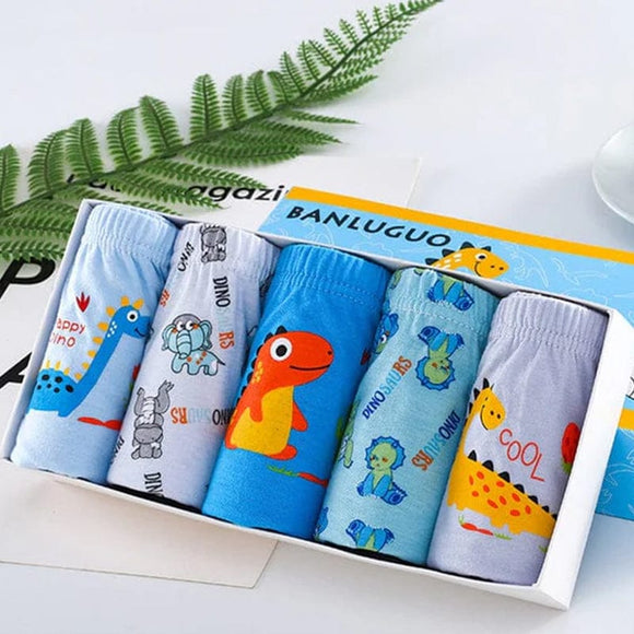 Happy Dinosaurs Cotton Briefs (5pc Pack)