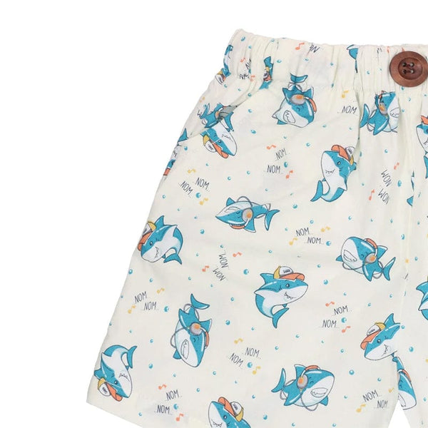Hippy Sharks Pull Up Shorts (White)