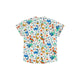 Mandarin Collar Boy Shirt - Hello Dino (White)