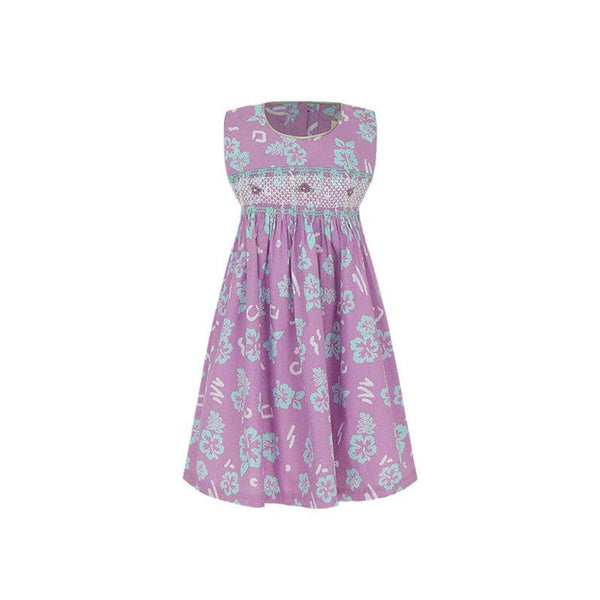 Hibiscus Lilac Smocked Girl Dress