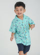 Aloha Shirt - Hippy Sharks (Mint Green)