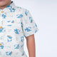 Mandarin Collar Boy Shirt - Hippy Sharks (White)