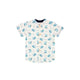 Mandarin Collar Boy Shirt - Hippy Sharks (White)