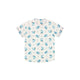 Mandarin Collar Boy Shirt - Hippy Sharks (White)