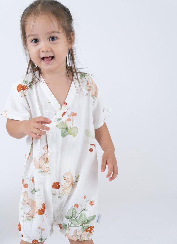 Hunting Squirrels Kimono Cotton Style Onesie