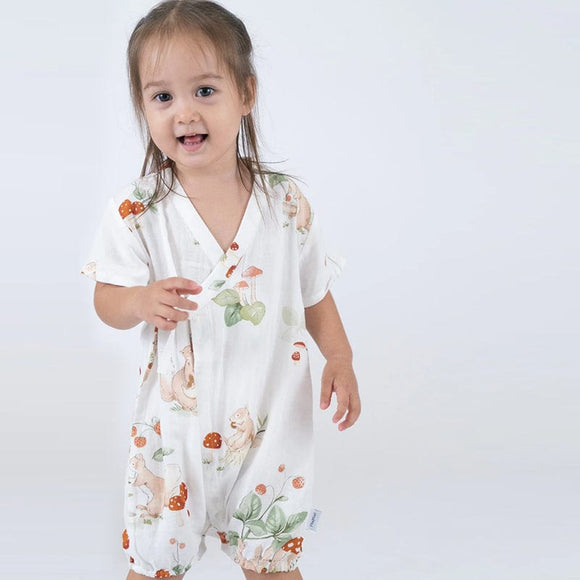 Hunting Squirrels Kimono Cotton Style Onesie
