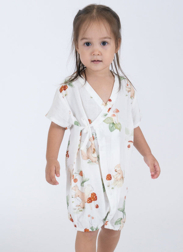 Hunting Squirrels Kimono Cotton Style Onesie