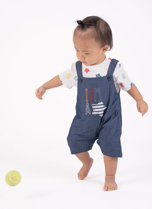 I Am A Star Baby Boy Cotton 2Pc Playsuit