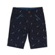 Jaxon Feather Print Cotton Bermudas (Navy)