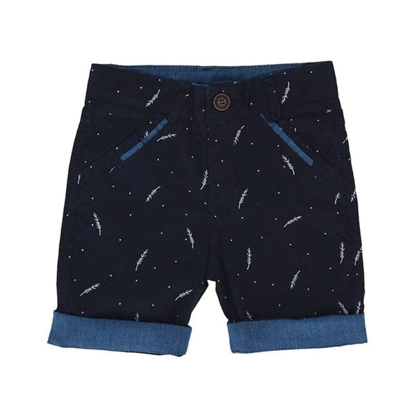 Jaxon Feather Print Cotton Bermudas (Navy)