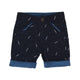 Jaxon Feather Print Cotton Bermudas (Navy)