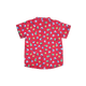 Mandarin Collar Boy Shirt - Little Birdies (Red)