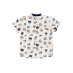Mandarin Collar Shirt - Kawaii Cats  (Beige)