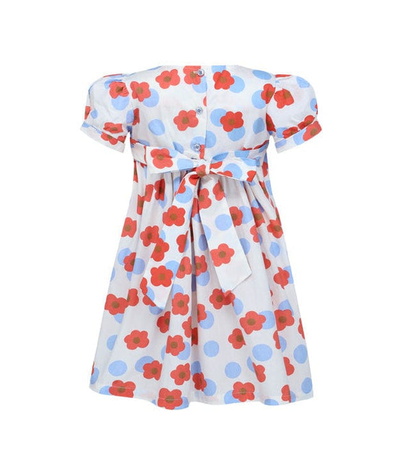 Marlene Red Flower Smocked Dress