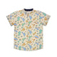 Mandarin Collar Shirt - Baby Dinosaurs (Beige)