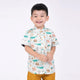 Mandarin Collar Boy Shirt - Tribal Racoons (Mint Green)