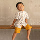 Mandarin Collar Boy Shirt - Tribal Racoons (Grey)