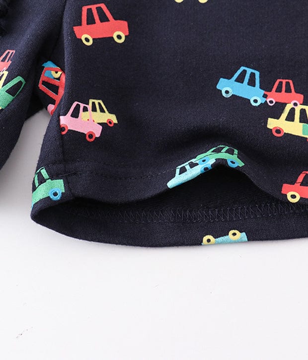 Mini Colourful Cars Cotton Drawstring Shorts