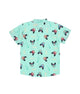 Mandarin Collar Shirt - Monster Trucks (Mint Green)