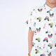 Mandarin Collar Boy Shirt - Monster Trucks (White)