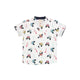 Mandarin Collar Boy Shirt - Monster Trucks (White)